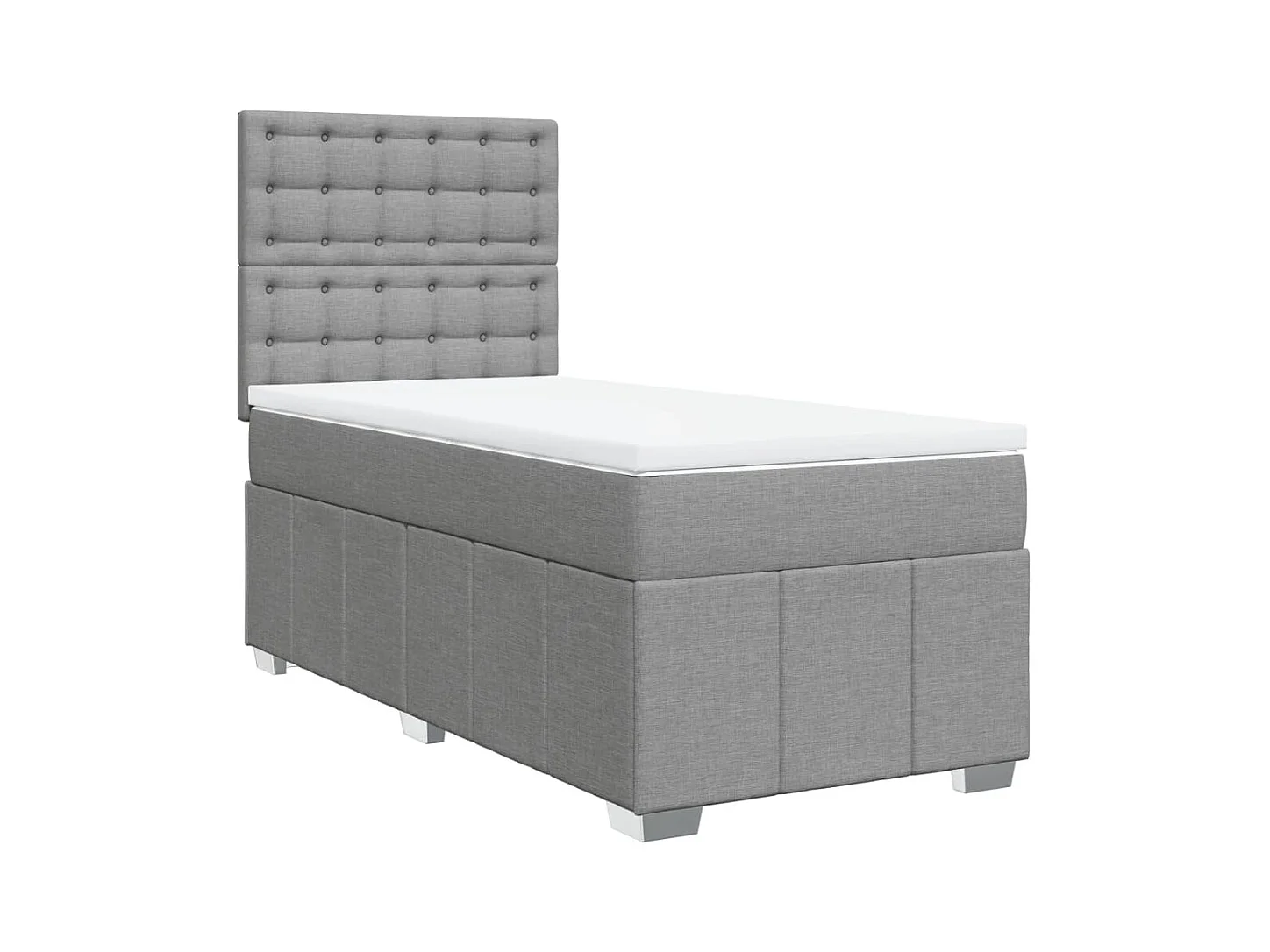Sommier à lattes de lit avec matelas gris clair 80x200 cm tissu
