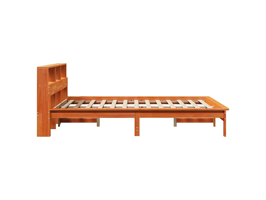 Bedframe zonder matras massief grenenhout wasbruin 135x190 cm