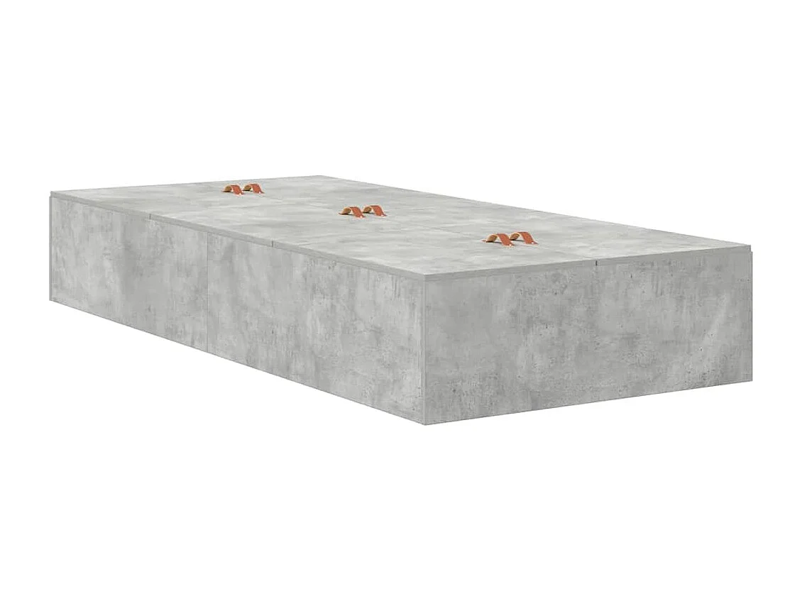 Cama con almacenamiento Gris Concreto 80 x 200 cm