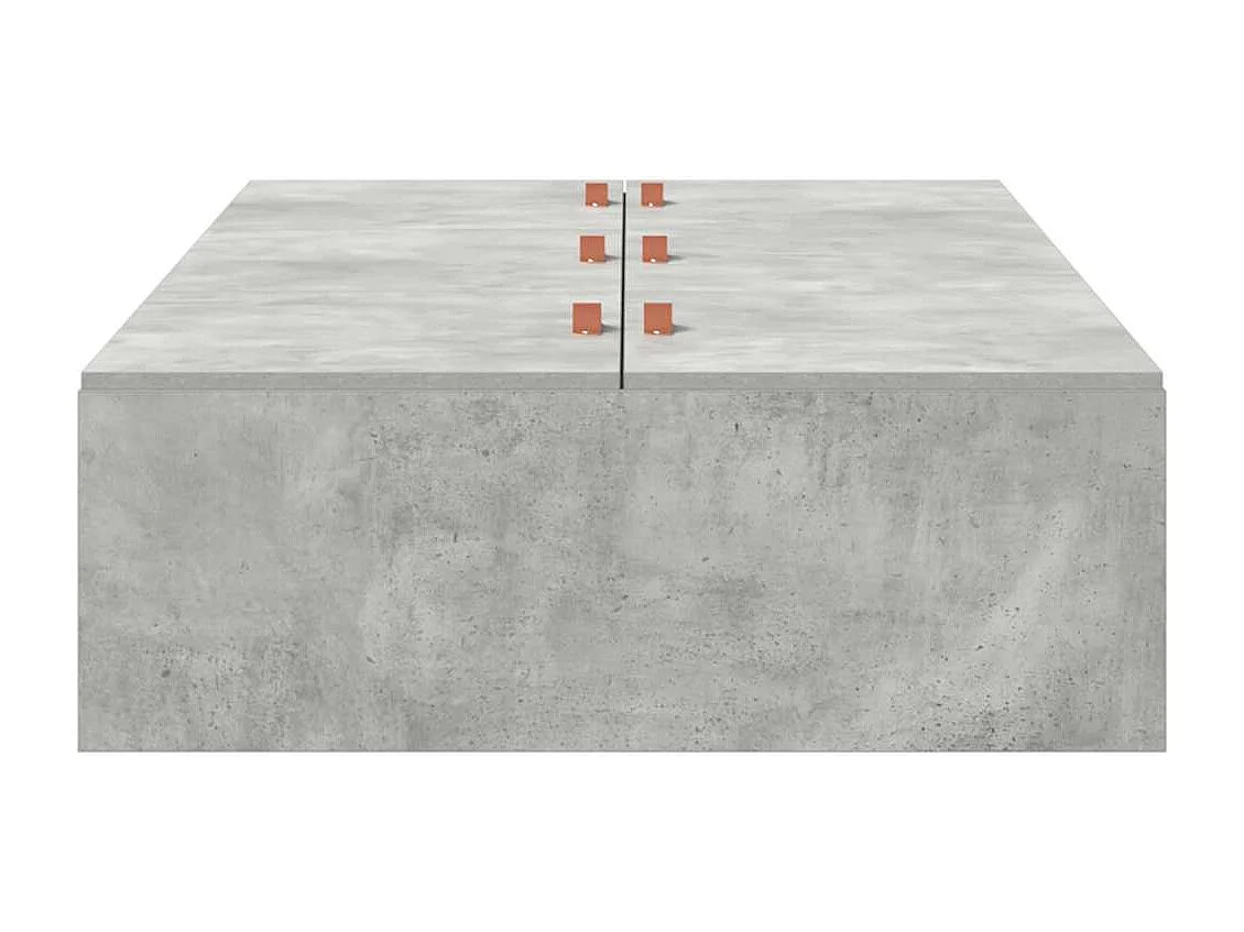 Cadre de lit avec rangement Gris béton 80 x 200 cm