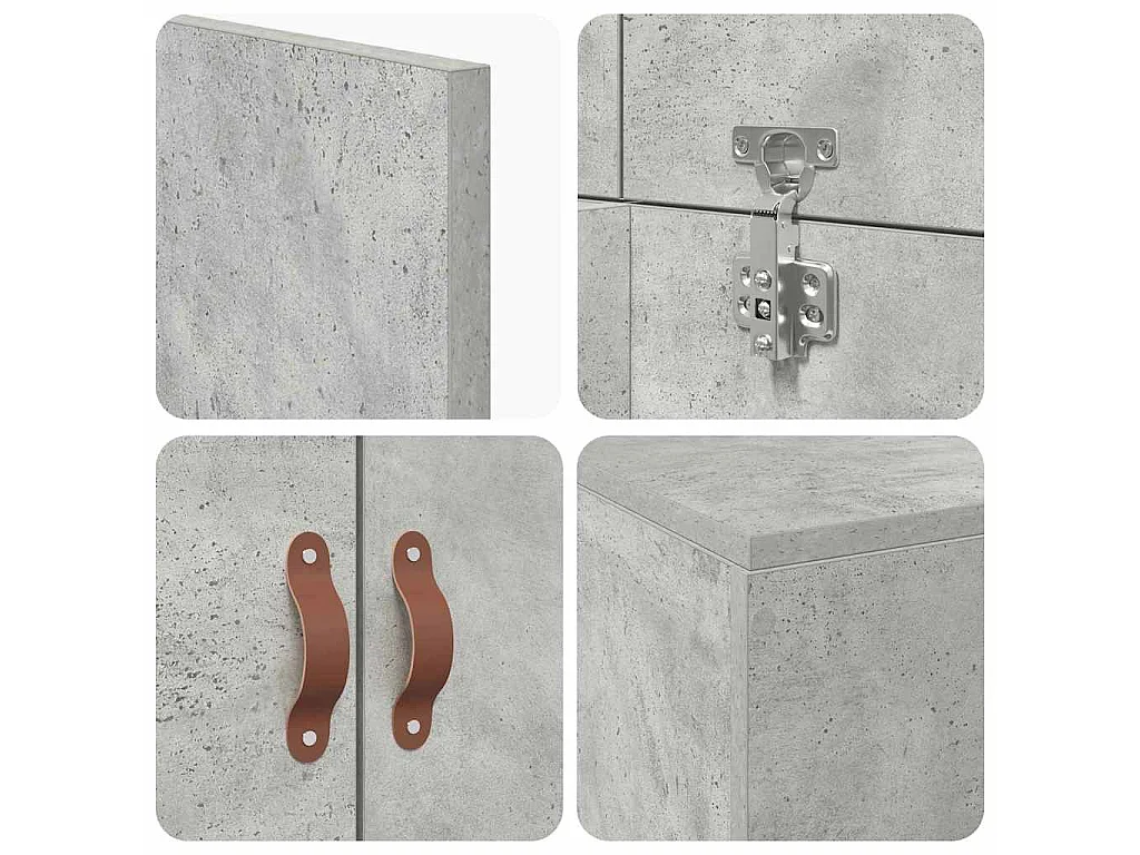 Cadre de lit avec rangement Gris béton 80 x 200 cm