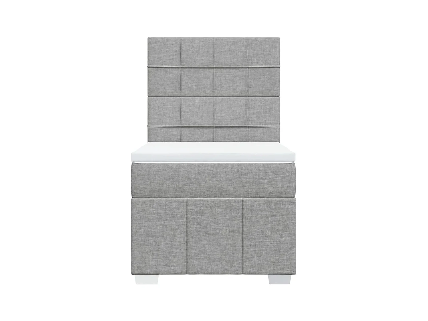 Sommier à lattes de lit avec matelas gris clair 80x200 cm tissu