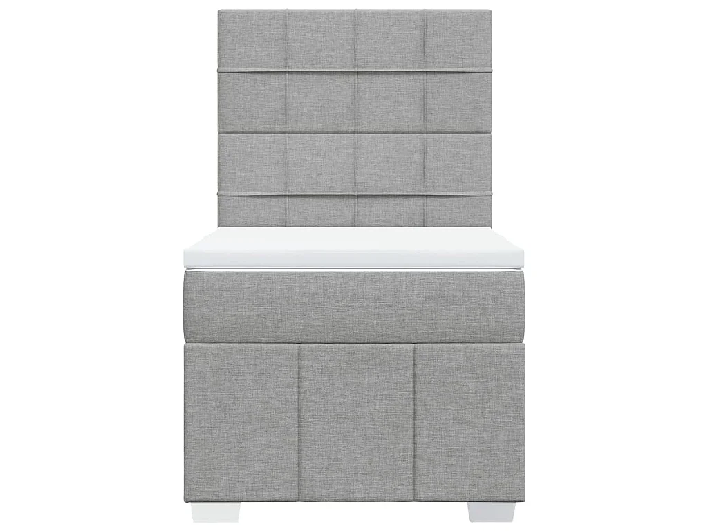 Boxspring met matras stof lichtgrijs 80x200 cm