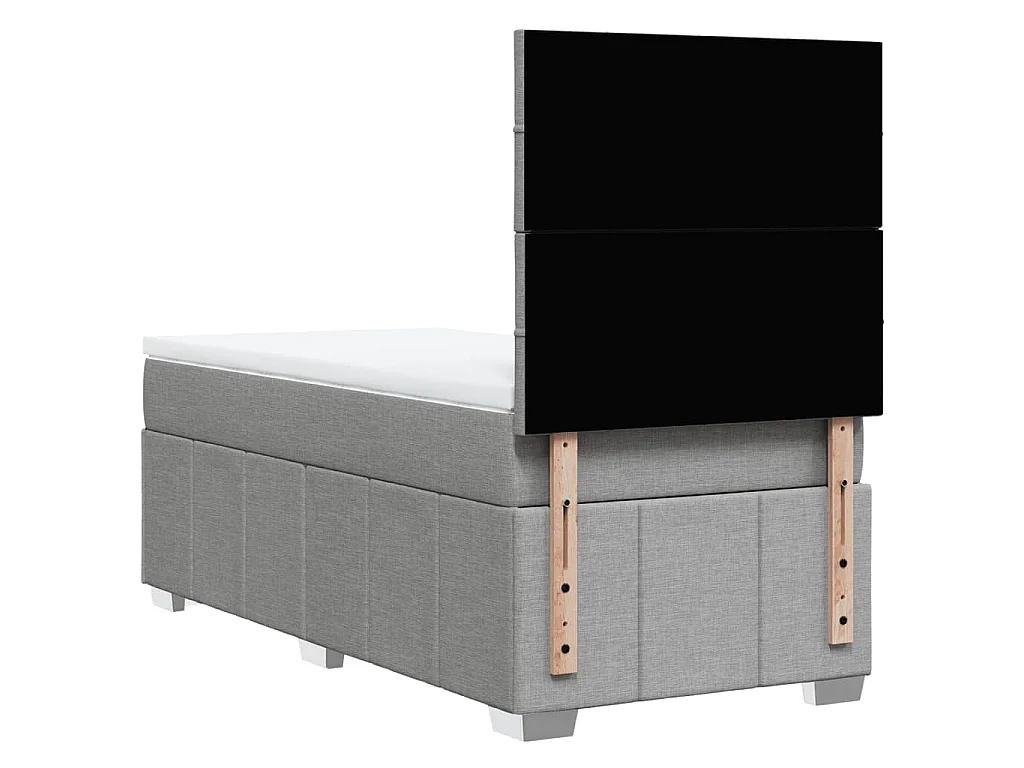 Boxspring met matras stof lichtgrijs 80x200 cm
