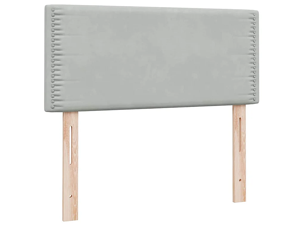 Cama com molas/colchão cinzento-claro 80x210 cm veludo