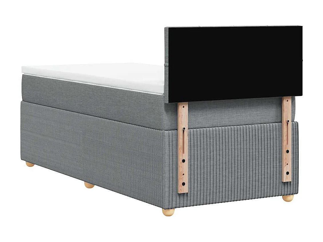 Boxspringbett mit Matratze Hellgrau 80x200 cm Stoff