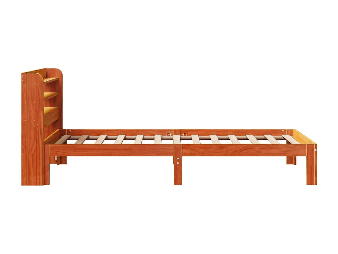 Massivholzbett ohne Matratze Wachsbraun 75x190 cm Kiefernholz