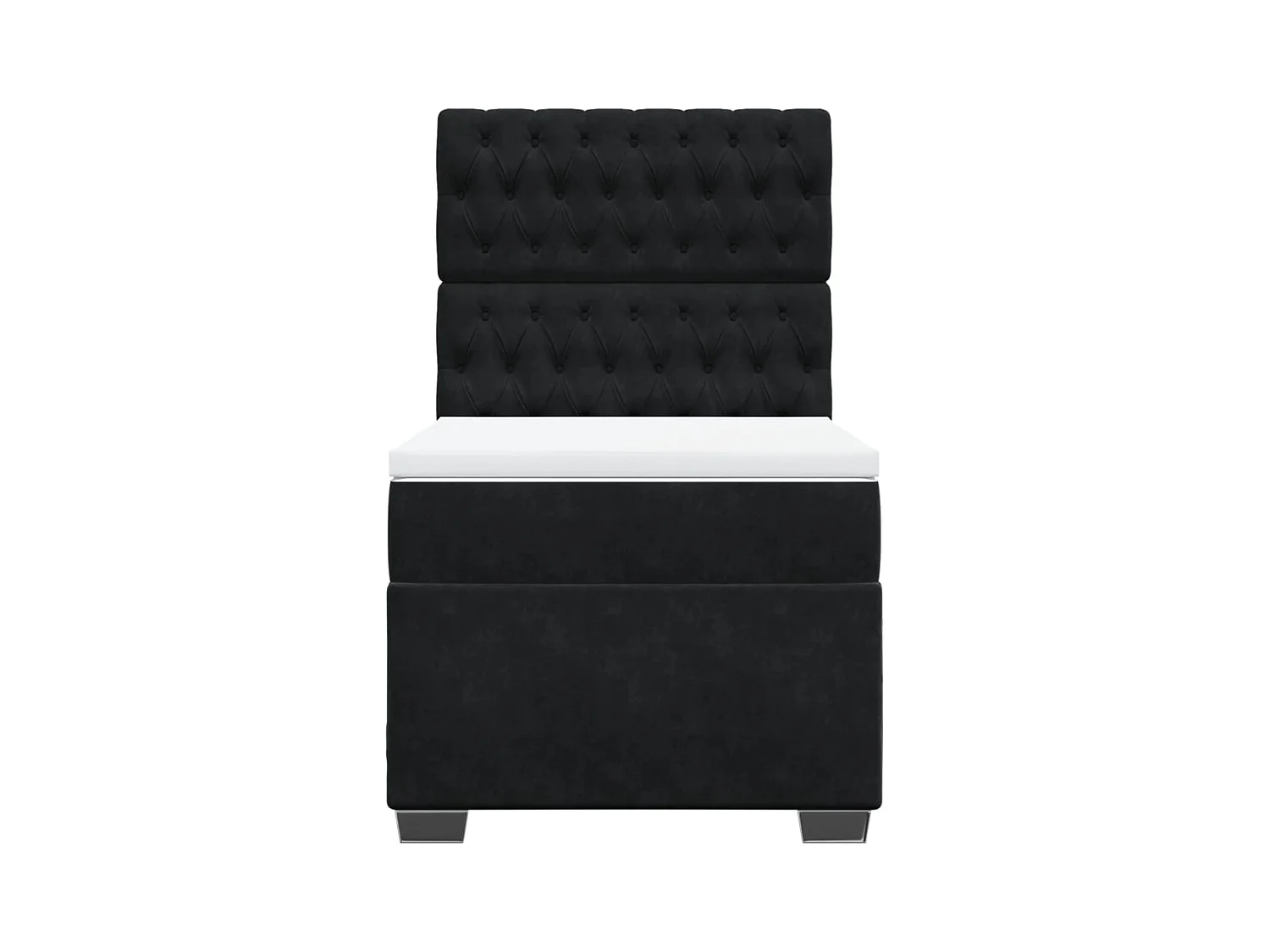 Cama com molas/colchão 80x200 cm veludo preto