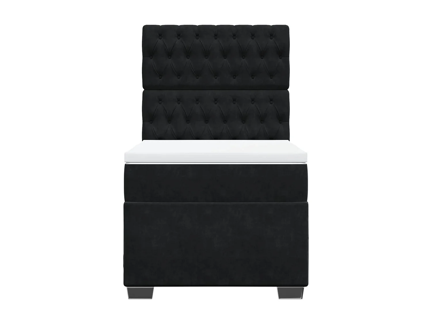 Boxspringbett mit Matratze Schwarz 80x200 cm Samt