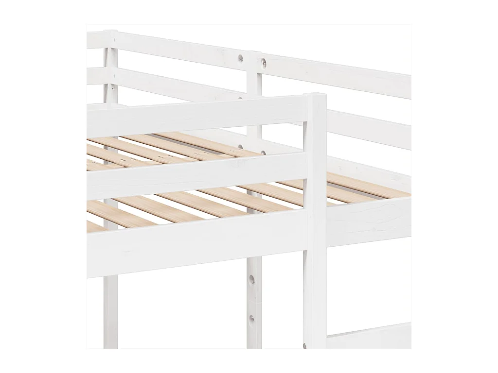 Stapelbed 3-voudig grenenhout wit 200x200/80x200 cm