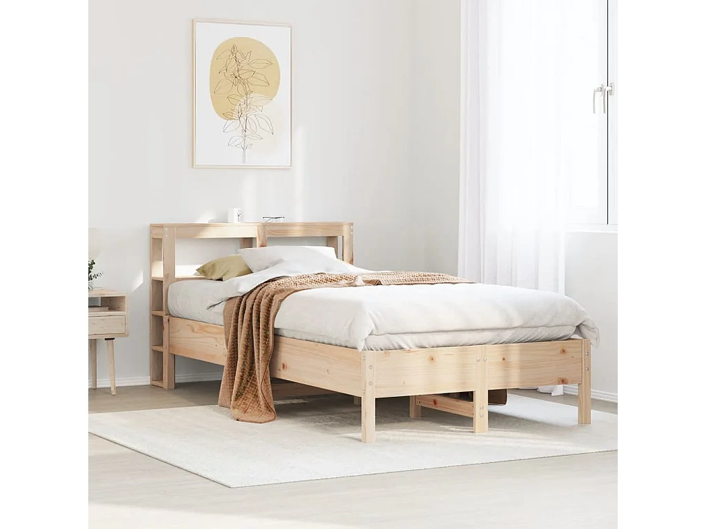 Letto senza Materasso 75x190 cm in Legno Massello Pino