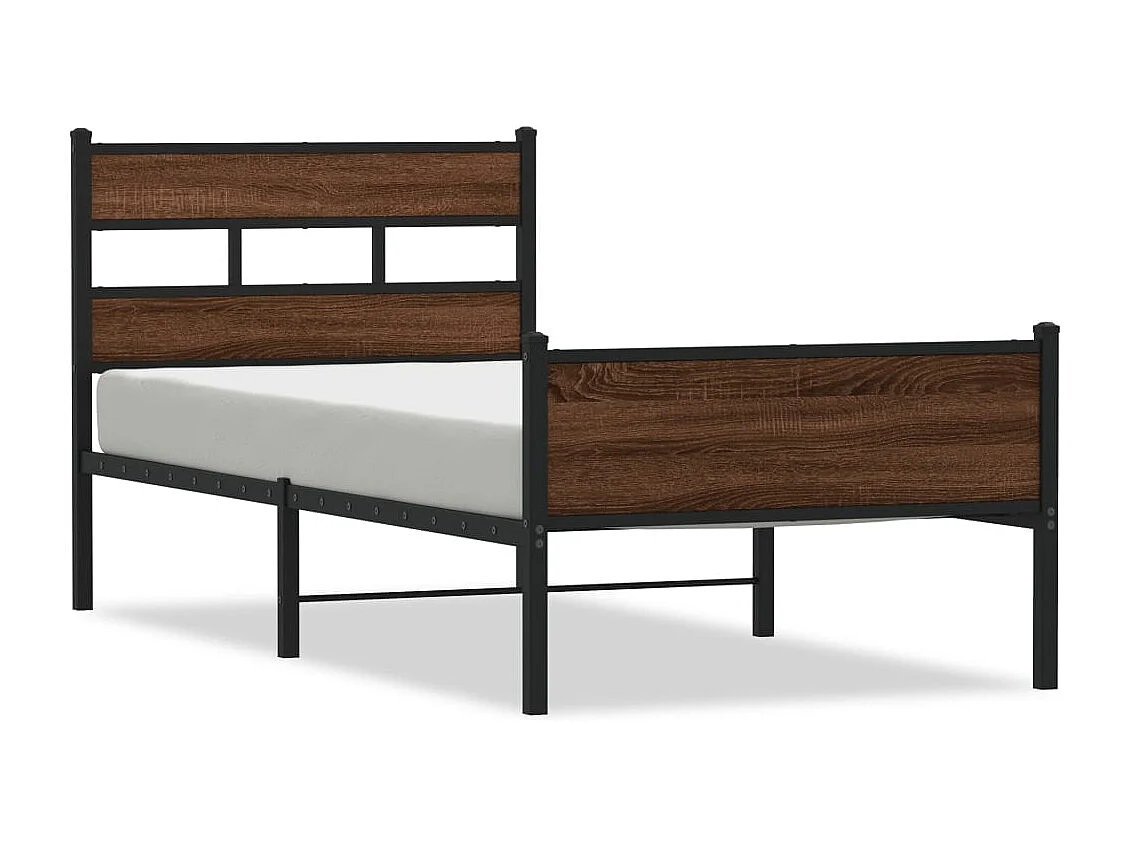 Cadre de lit sans matelas chêne marron 75x190cm bois ingénierie