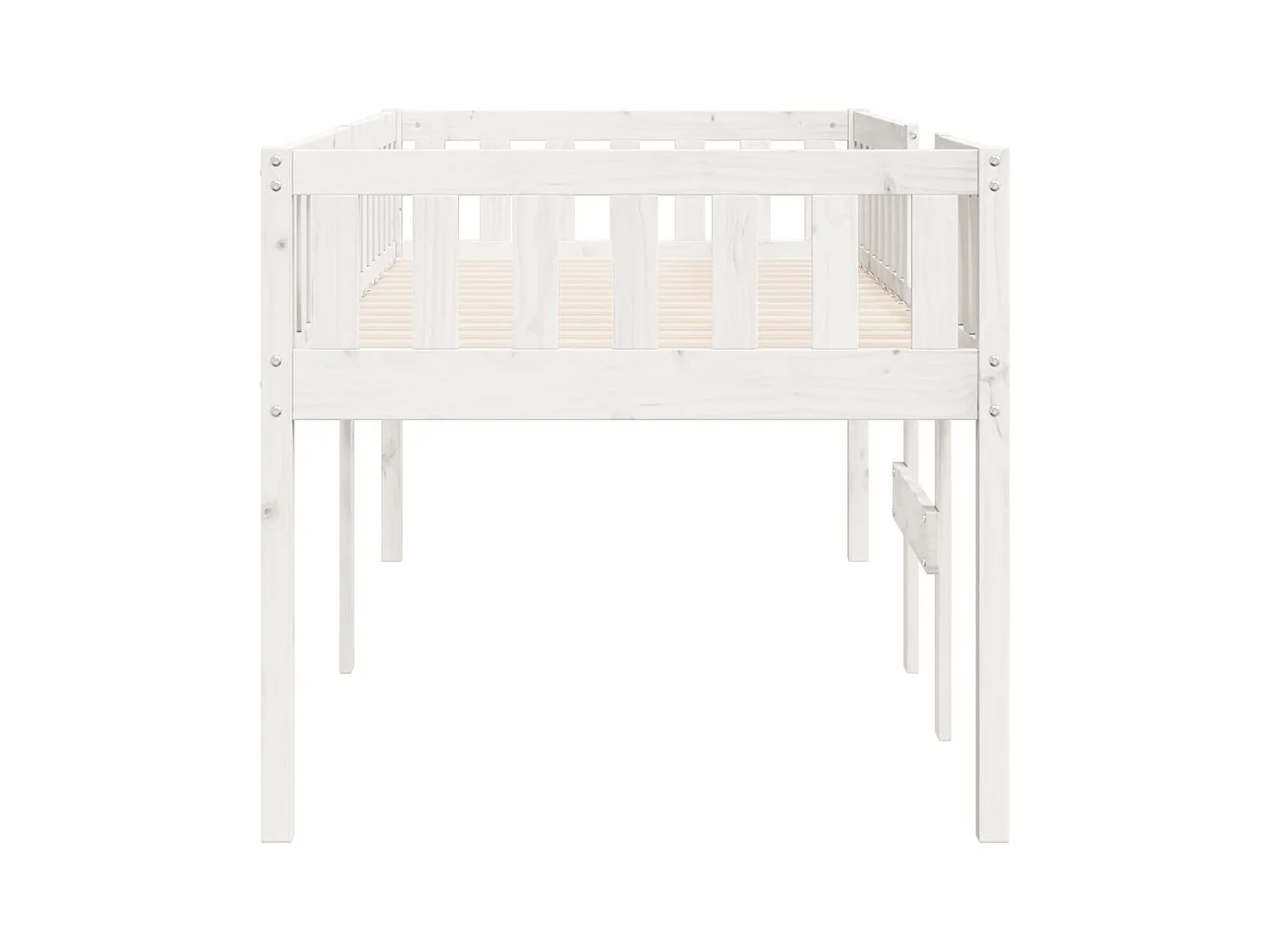 Kinderbed zonder matras massief grenenhout wit 75x190 cm