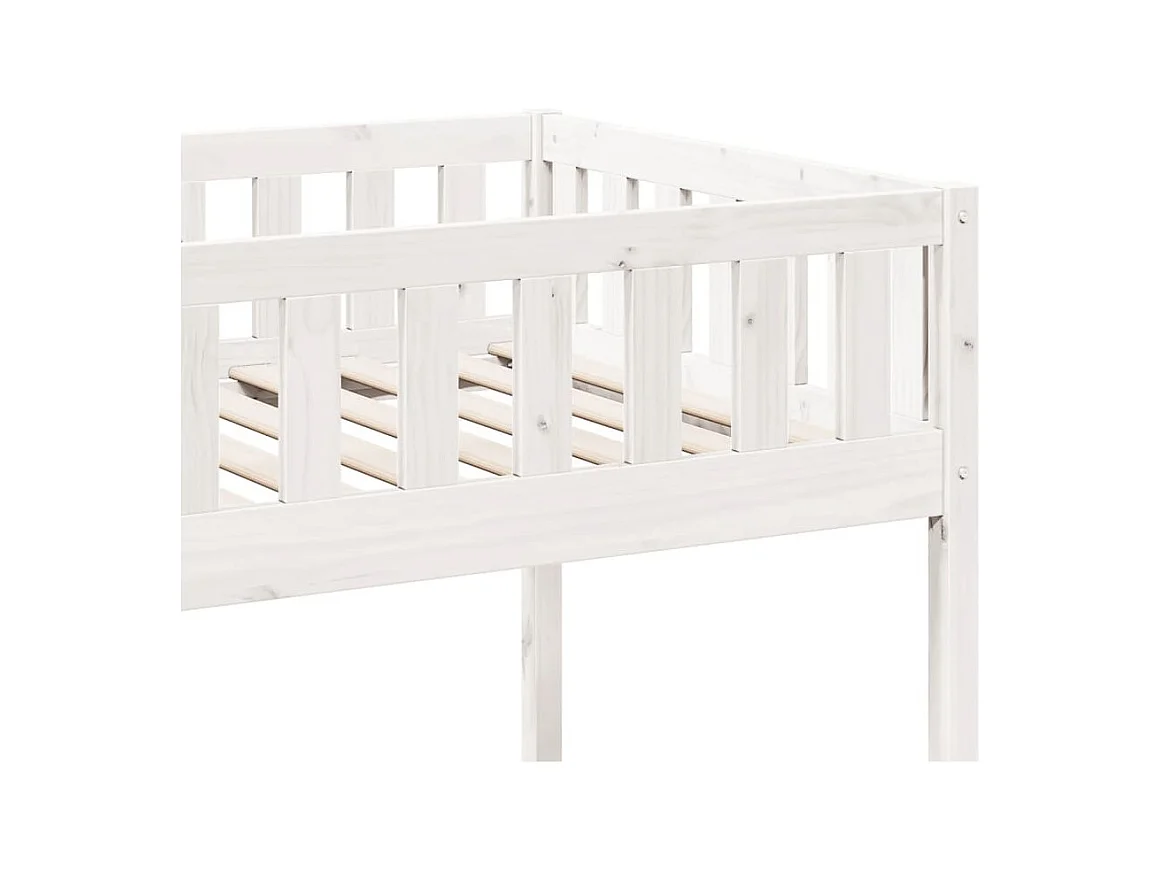 Kinderbed zonder matras massief grenenhout wit 75x190 cm