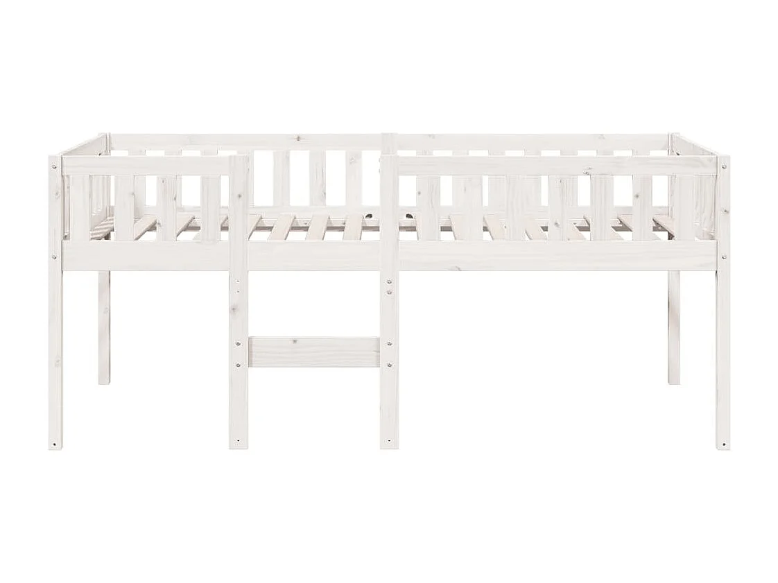 Kinderbed zonder matras massief grenenhout wit 75x190 cm