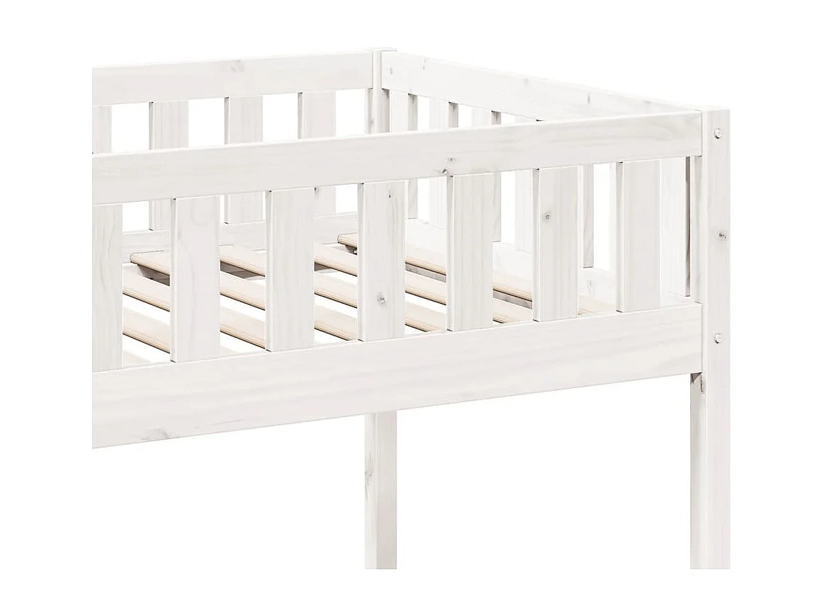 Kinderbed zonder matras massief grenenhout wit 75x190 cm