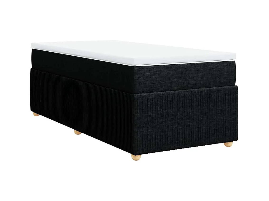 Boxspringbett mit Matratze Schwarz 80x200 cm Stoff