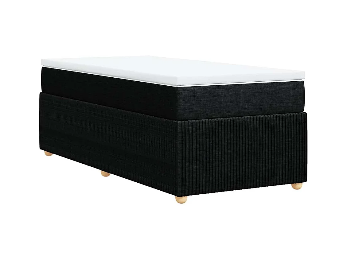 Boxspringbett mit Matratze Schwarz 80x200 cm Stoff
