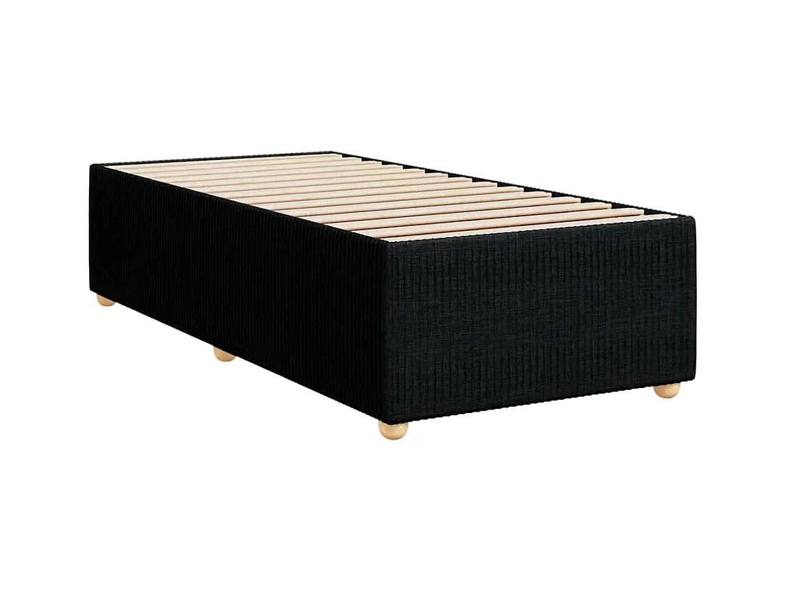 Boxspringbett mit Matratze Schwarz 80x200 cm Stoff