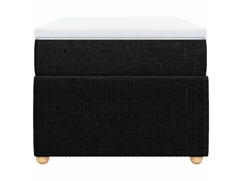 Cama box spring con colchón tela negro 80x200 cm