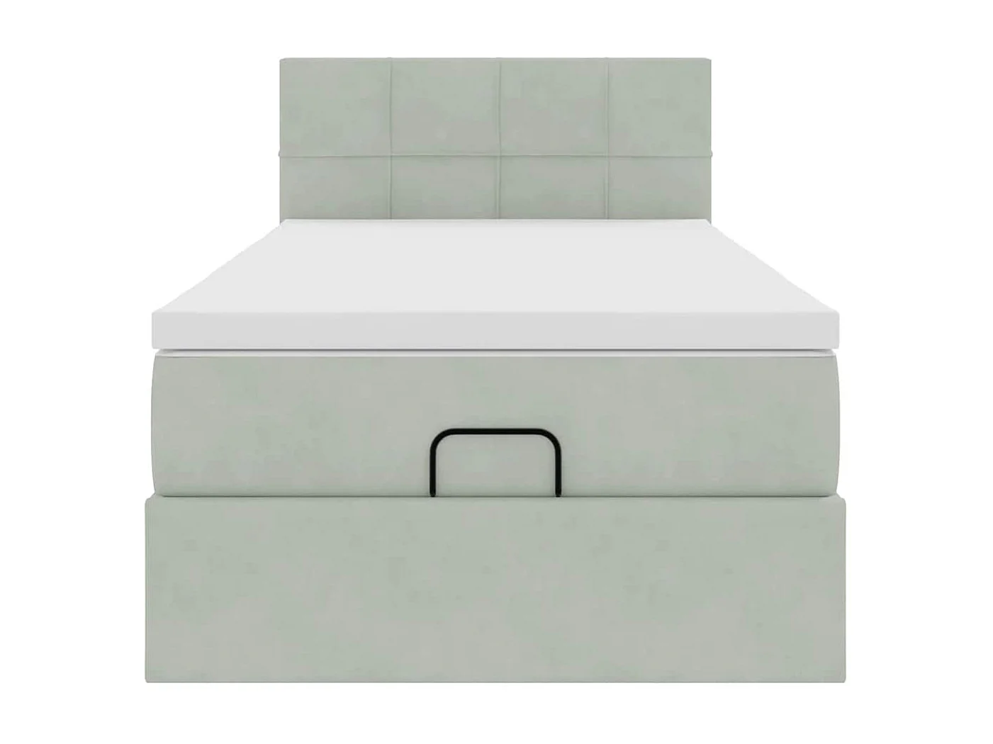 Cadre de lit ottoman avec matelas gris clair 80x200 cm velours