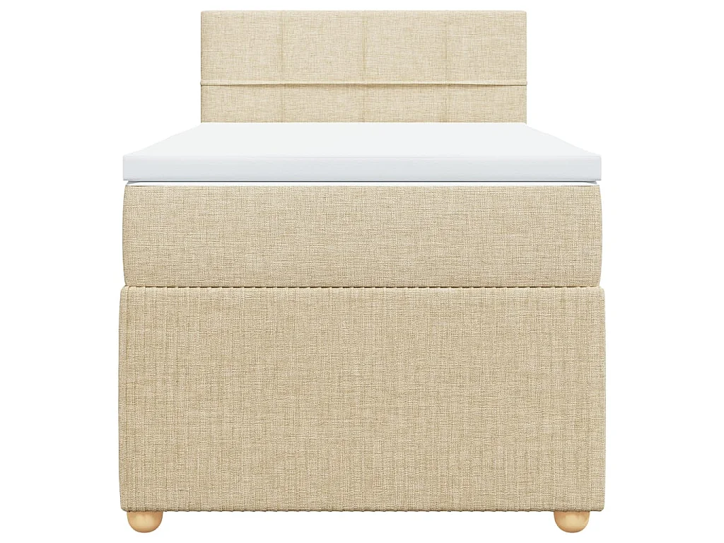 Boxspringbett mit Matratze Creme 80x200 cm Stoff