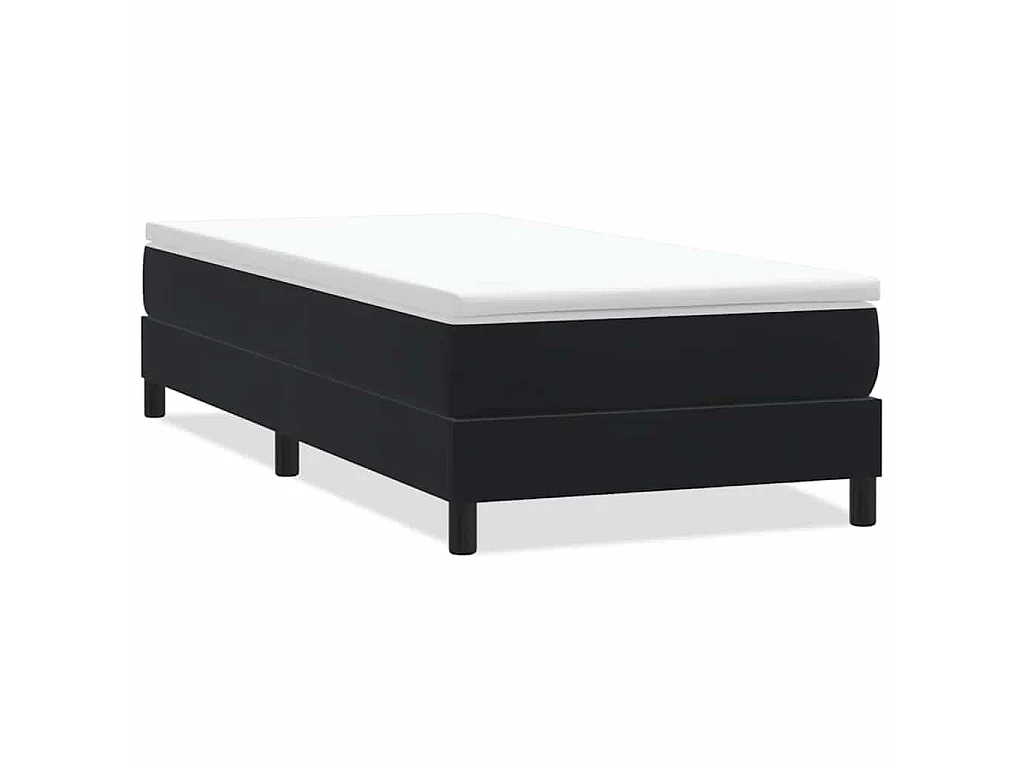 Sommier à lattes de lit sans matelas noir 80x220 cm velours
