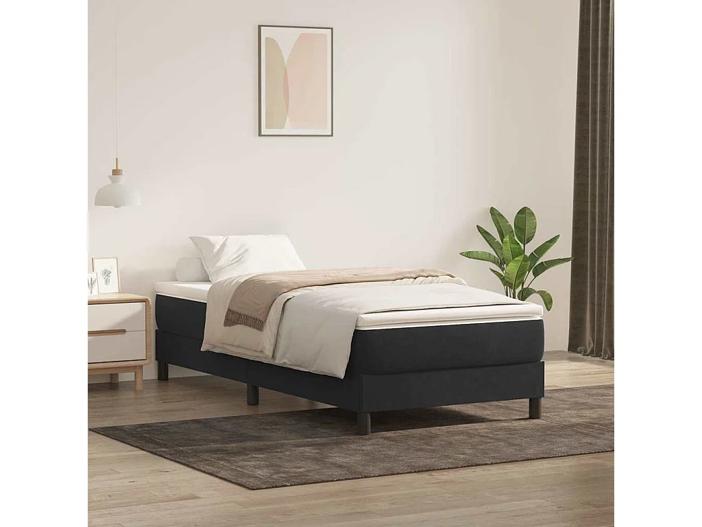 Sommier à lattes de lit sans matelas noir 80x220 cm velours