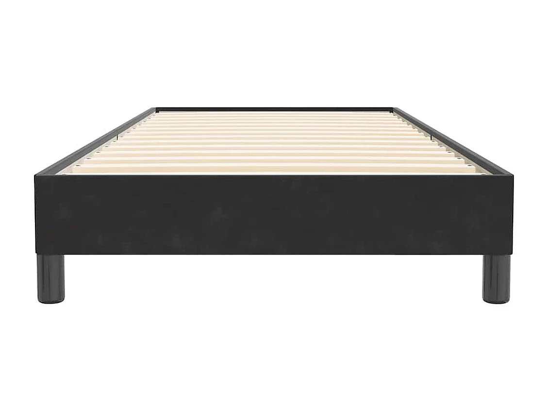 Sommier à lattes de lit sans matelas noir 80x220 cm velours