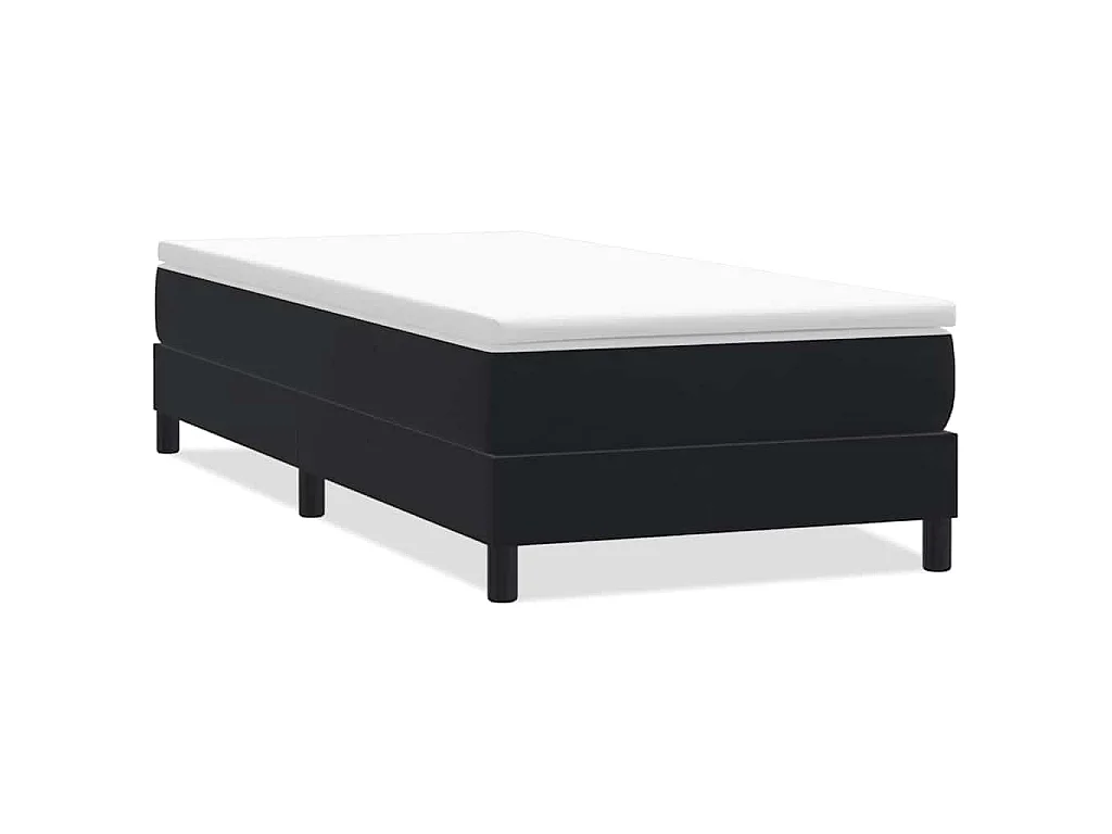 Letto a Molle senza Materasso Nero 80x220 cm Velluto