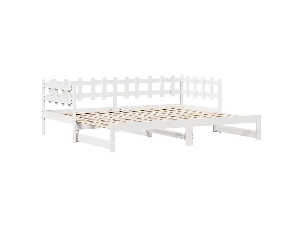 Tagesbett Ausziehbar mit Schubladen ohne Matratze Weiß 80x200cm