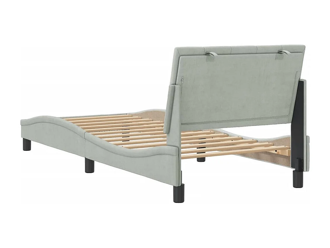 Giroletto senza Materasso Grigio Chiaro 80x200 cm Velluto