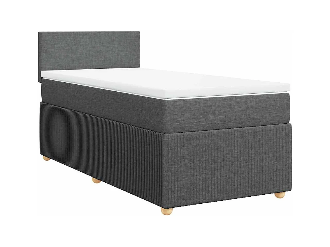 Boxspringbett mit Matratze Dunkelgrau 80x200 cm Stoff