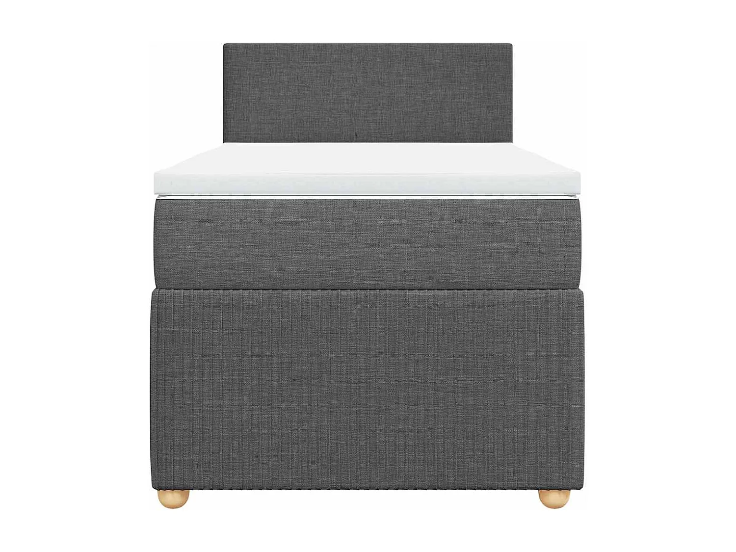 Boxspringbett mit Matratze Dunkelgrau 80x200 cm Stoff