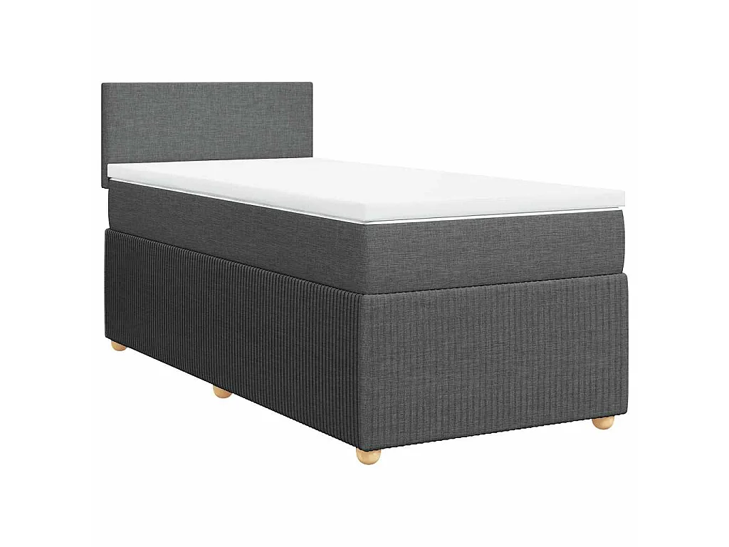 Cama com molas/colchão 80x200 cm tecido cinzento-escuro