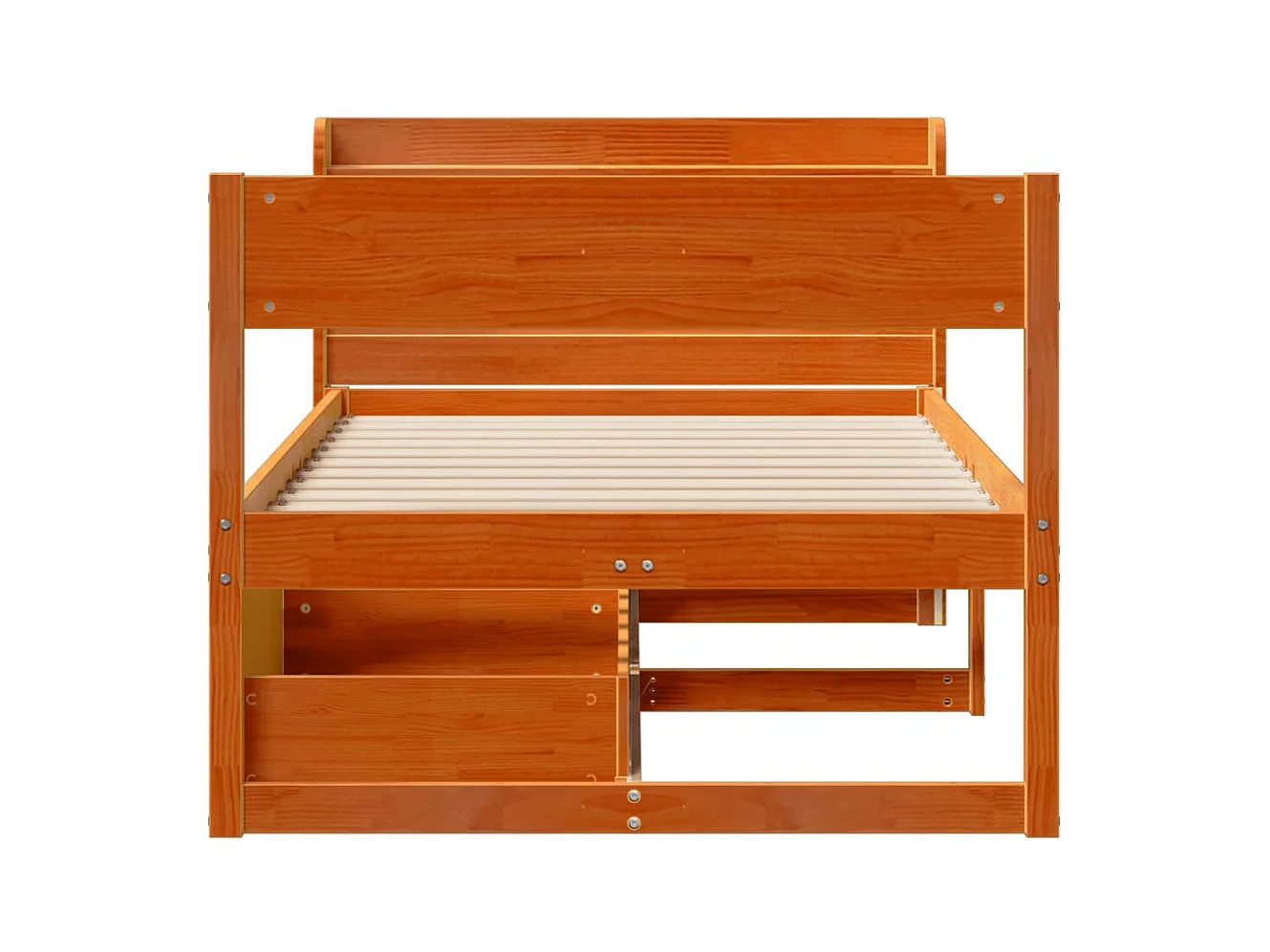 Cadre de lit sans matelas cire marron 75x190 cm bois pin massif