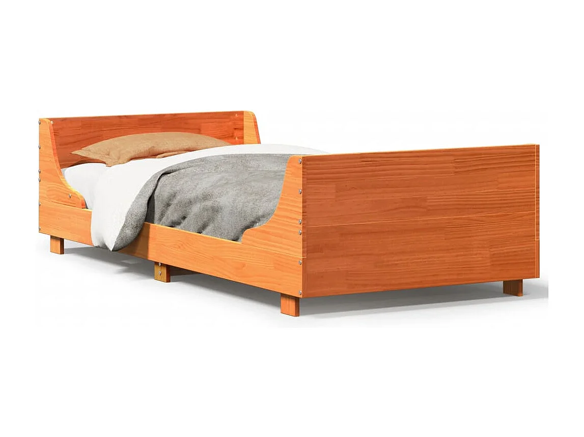Letto senza Materasso Marrone Cera 75x190 cm in Legno di Pino
