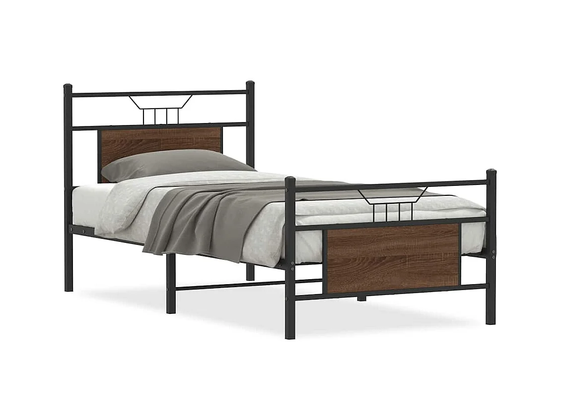 Cadre de lit sans matelas chêne marron 80x200cm bois ingénierie
