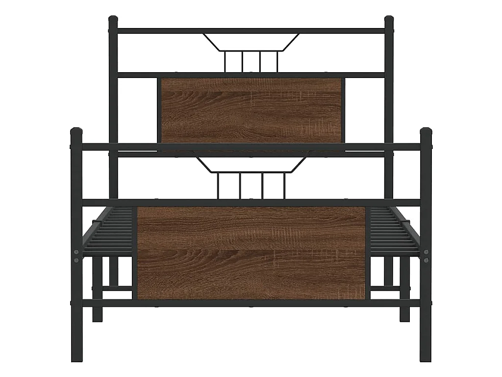 Giroletto senza Materasso Rovere Marrone 80x200cm in Truciolato