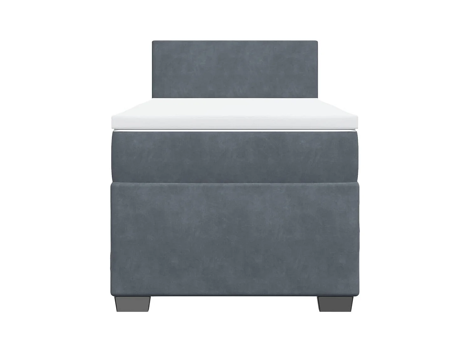 Sommier à lattes de lit et matelas Gris foncé 80x200 cm Velours