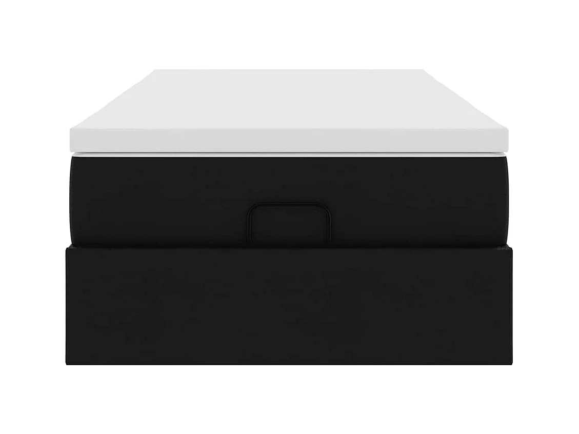 Ottoman bed met matras 80x200cm kunstleer zwart