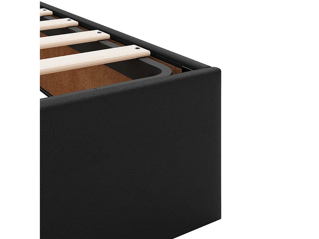 Estructura cama otomana colchón cuero sintético negra 80x200cm