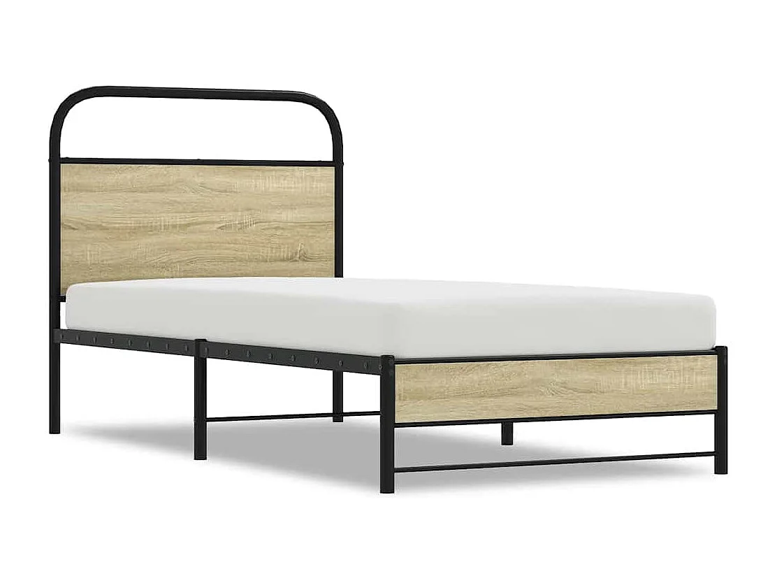 Cadre de lit sans matelas 75x190cm chêne sonoma bois ingénierie