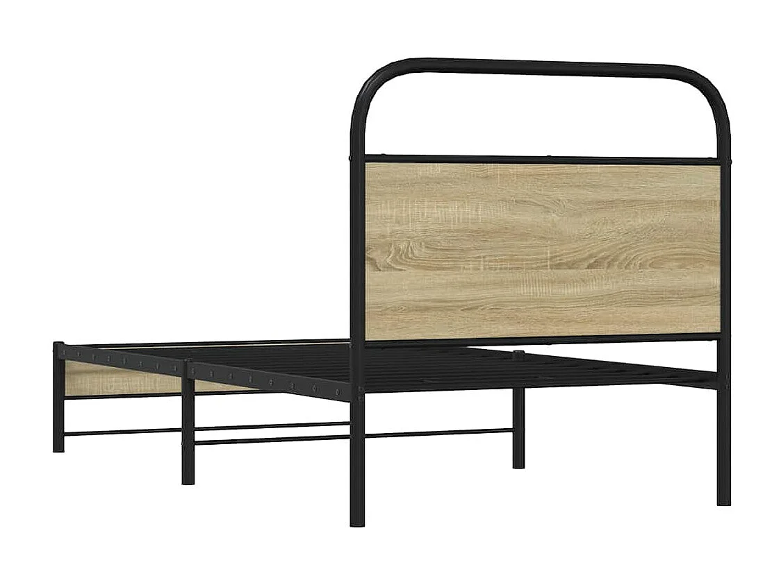 Cadre de lit sans matelas 75x190cm chêne sonoma bois ingénierie