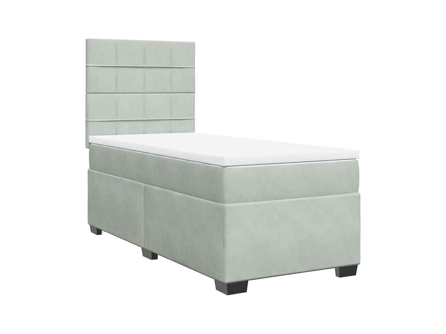 Boxspringbett mit Matratze Hellgrau 80x200 cm Samt