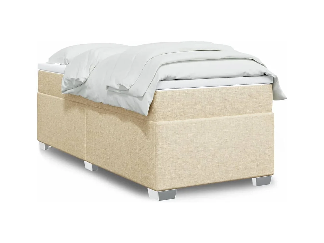 Boxspring met matras stof crèmekleurig 80x200 cm