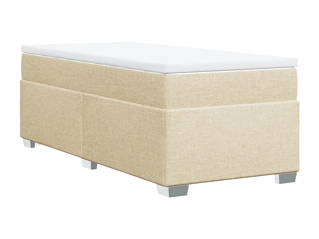 Boxspringbett mit Matratze Creme 80x200 cm Stoff