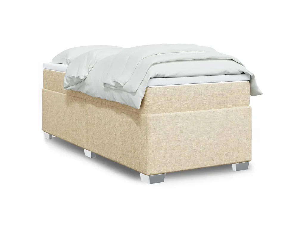 Giroletto a Molle con Materasso Crema 80x200 cm inTessuto