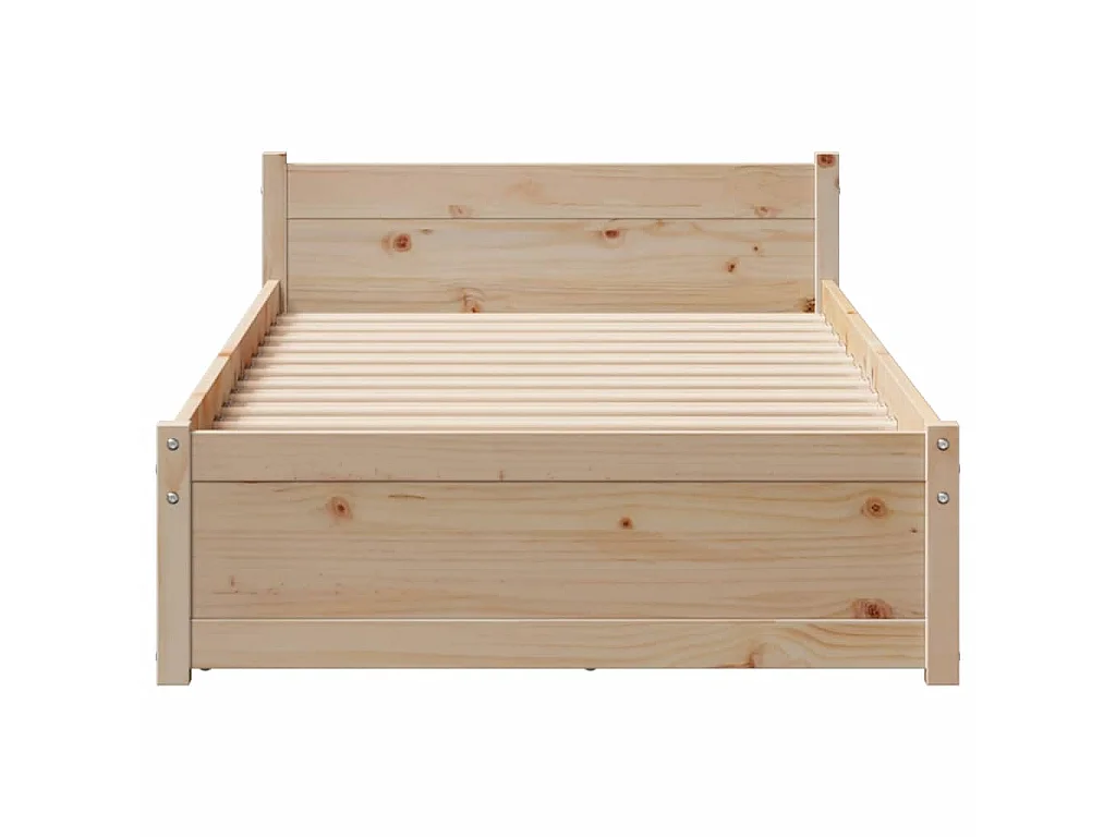 Cadre de lit sans matelas 75x190 cm bois de pin massif