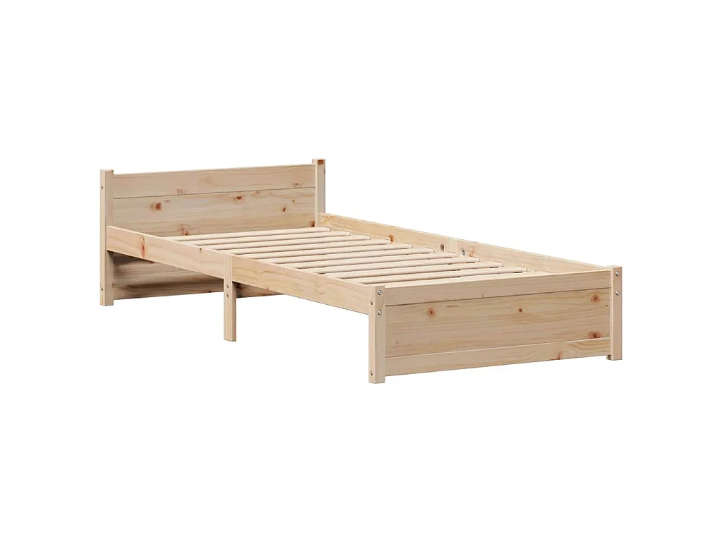 Cadre de lit sans matelas 75x190 cm bois de pin massif